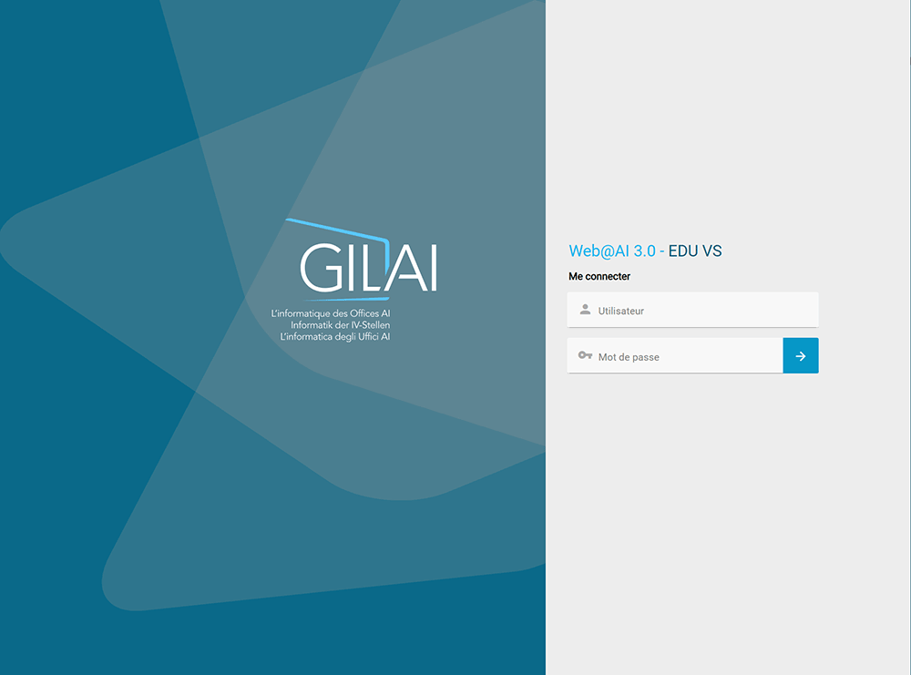 Page de connexion web@ai Gilai après l'intervention UX/UI d'Usabilis.