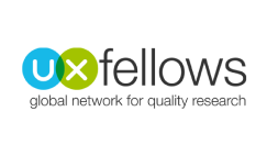 Logo UX Fellows, international network for UX Research