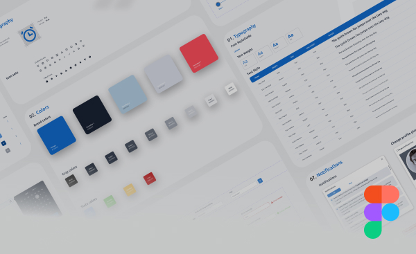 Formation Design System : Un planche de Design System montrant un design atomique pour une interface.