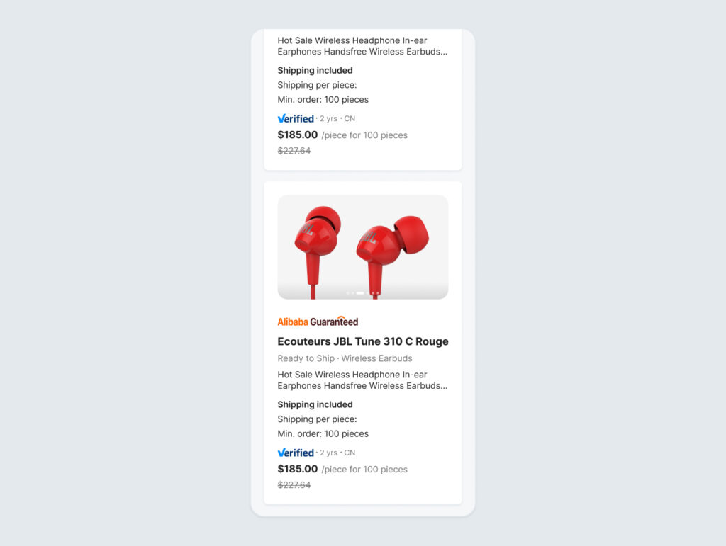 Exemples d’affichage de carte sur mobile
