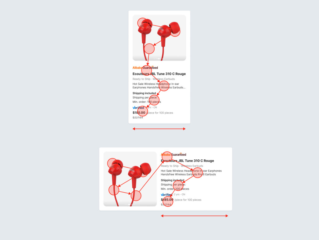 Exemples de carte verticale et horizontale