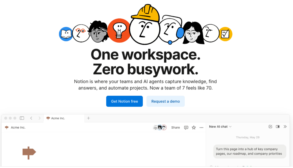 Approche épurée de Notion